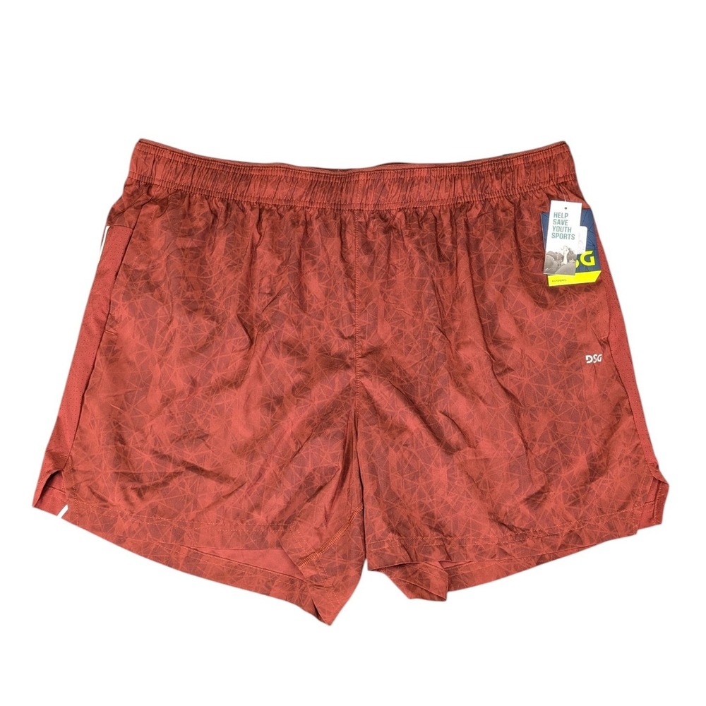 DSG Mens Stride Run Short 2XL Rust Geometric 5 Inch Inseam NWT DAM112203PPRT